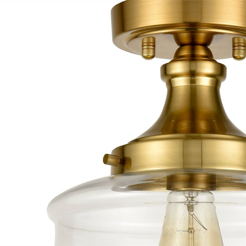 Modern Brass Schoolhouse Semi Flush Ceiling Lights Hallway